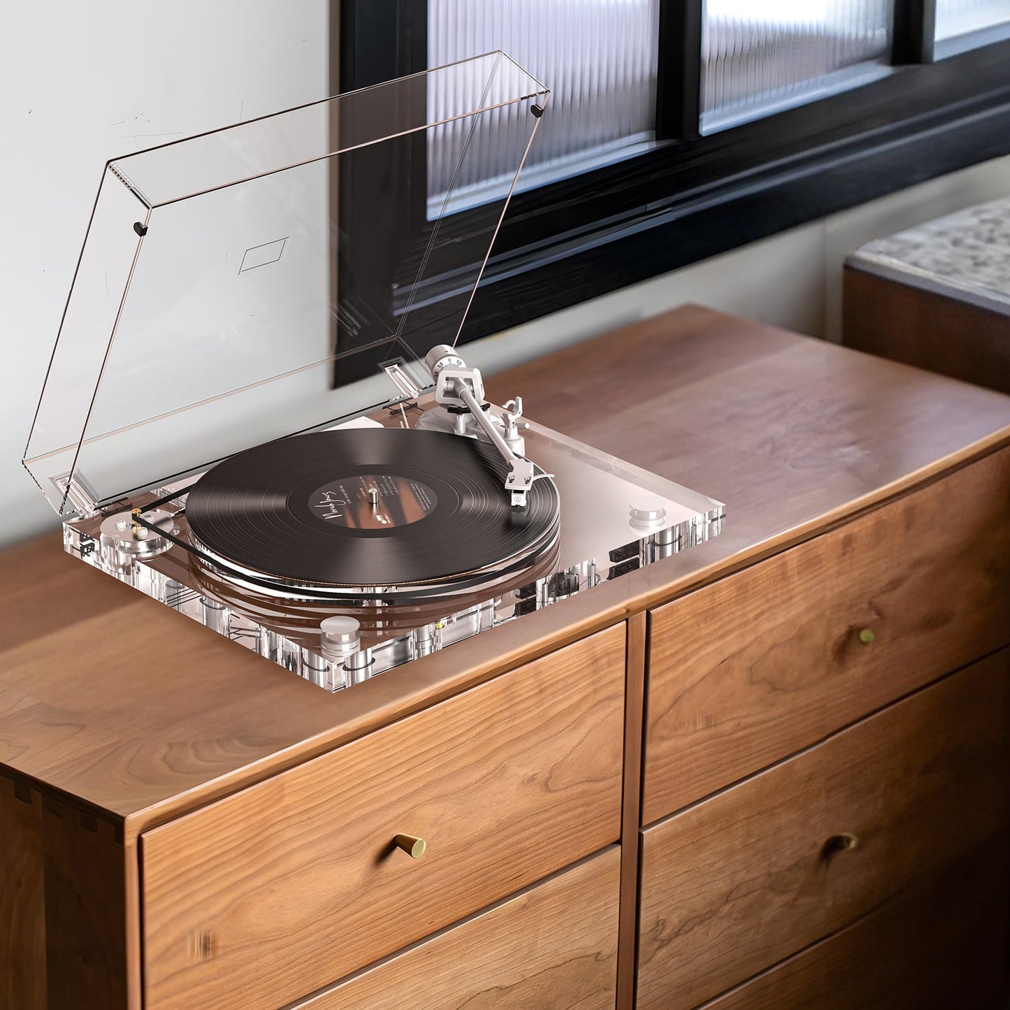 Transparent Vinyl Record Player: Retro Sound Meets Modern Elegance 🎶